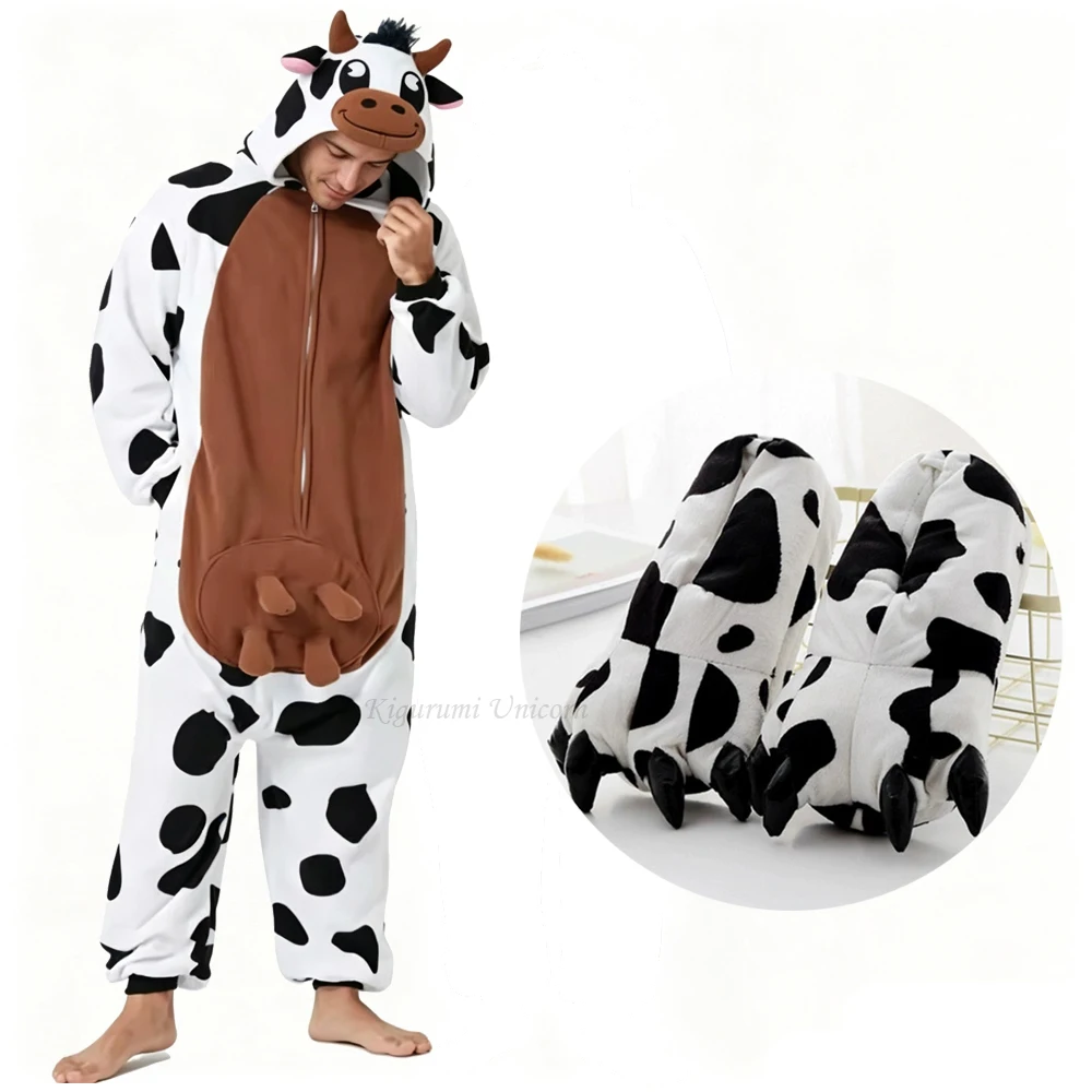 Women Shoes Xxl - Cow Animal Kigurumi Unicorn Pyjamas Halloween