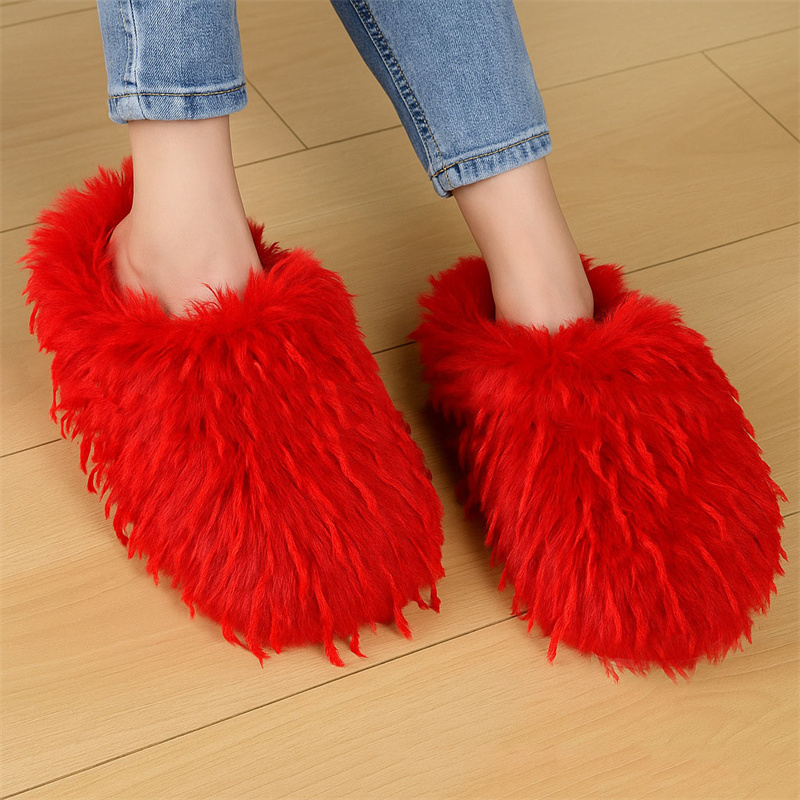 Women'S Shoes Clogs - Winter Women's Slippers Fluffy Faux Fur