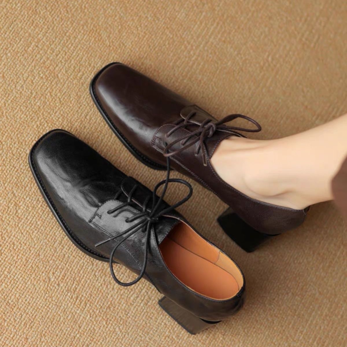 Women Square Toe Lace Up Oxfor - Oxford Lace Up Women review and price