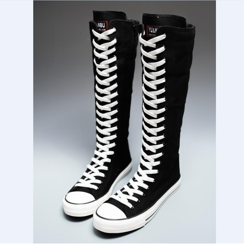 2025 New High Top Canvas Shoes - Knee High Boots Women review and price