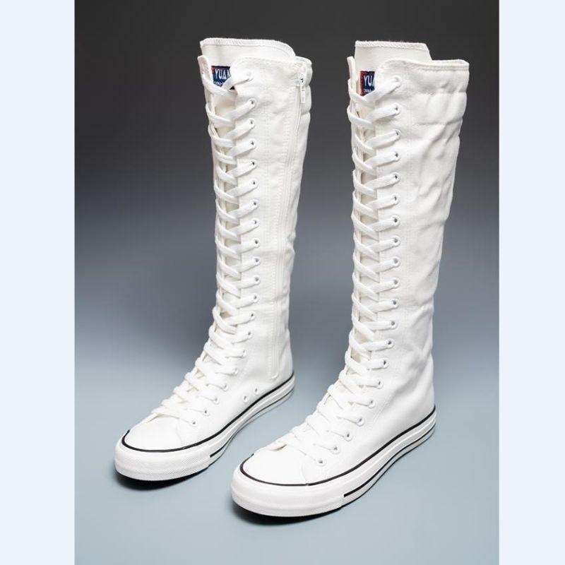 2025 New High Top Canvas Shoes - Knee High Boots Women review and price