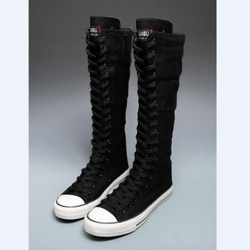 2025 New High Top Canvas Shoes - Knee High Boots Women review and price
