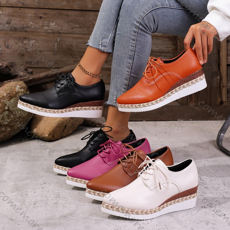 Leather Lace-Up Women's Wedge  - Oxford Lace Up Women review and price