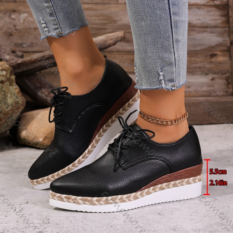 Leather Lace-Up Women's Wedge  - Oxford Lace Up Women review and price