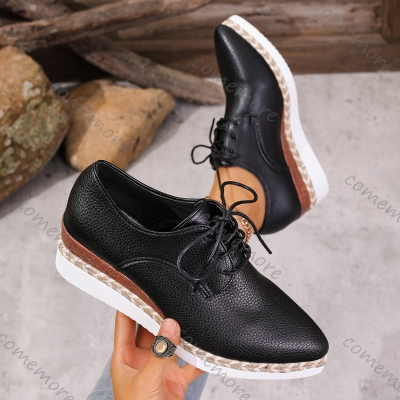 Leather Lace-Up Women's Wedge  - Oxford Lace Up Women review and price