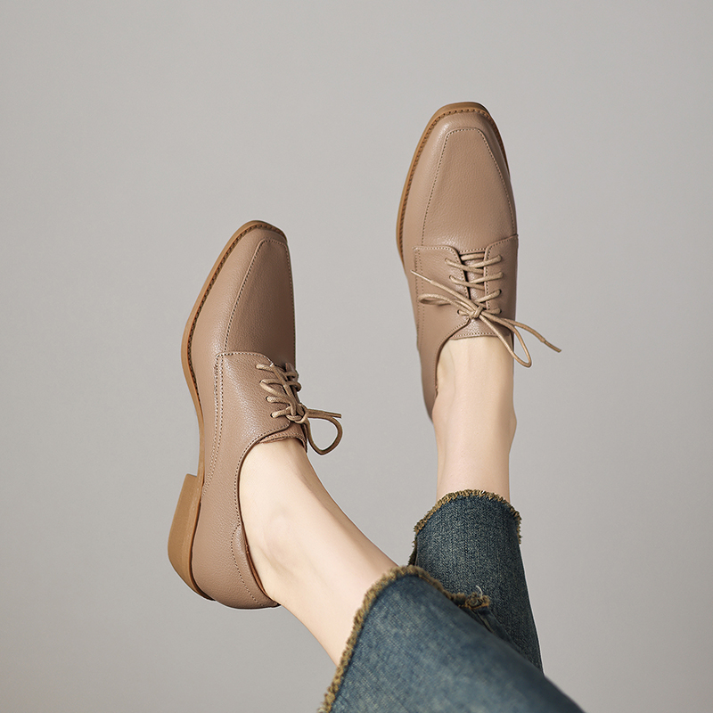 EAGSITY Cow leather chunky hee - Oxford Lace Up Women review and price