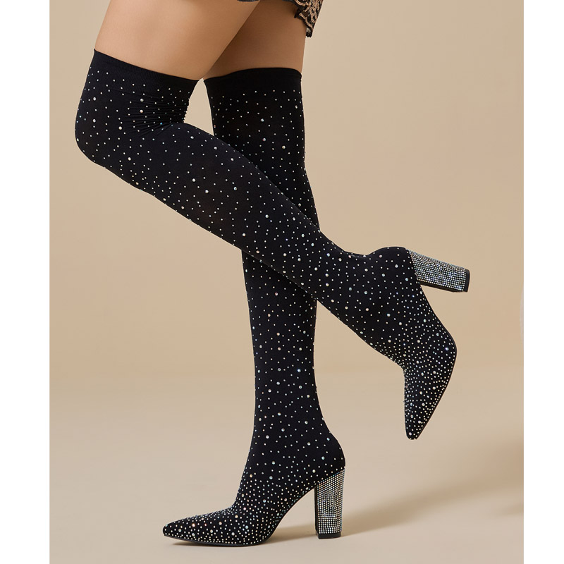 Aneikeh Crystal Over‑the‑Knee  - Sock Boot Women review and price