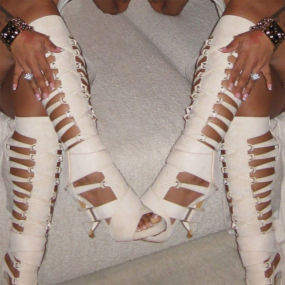 Gladiator Hollow Belt Buckle K - Knee High Boots Women review and price