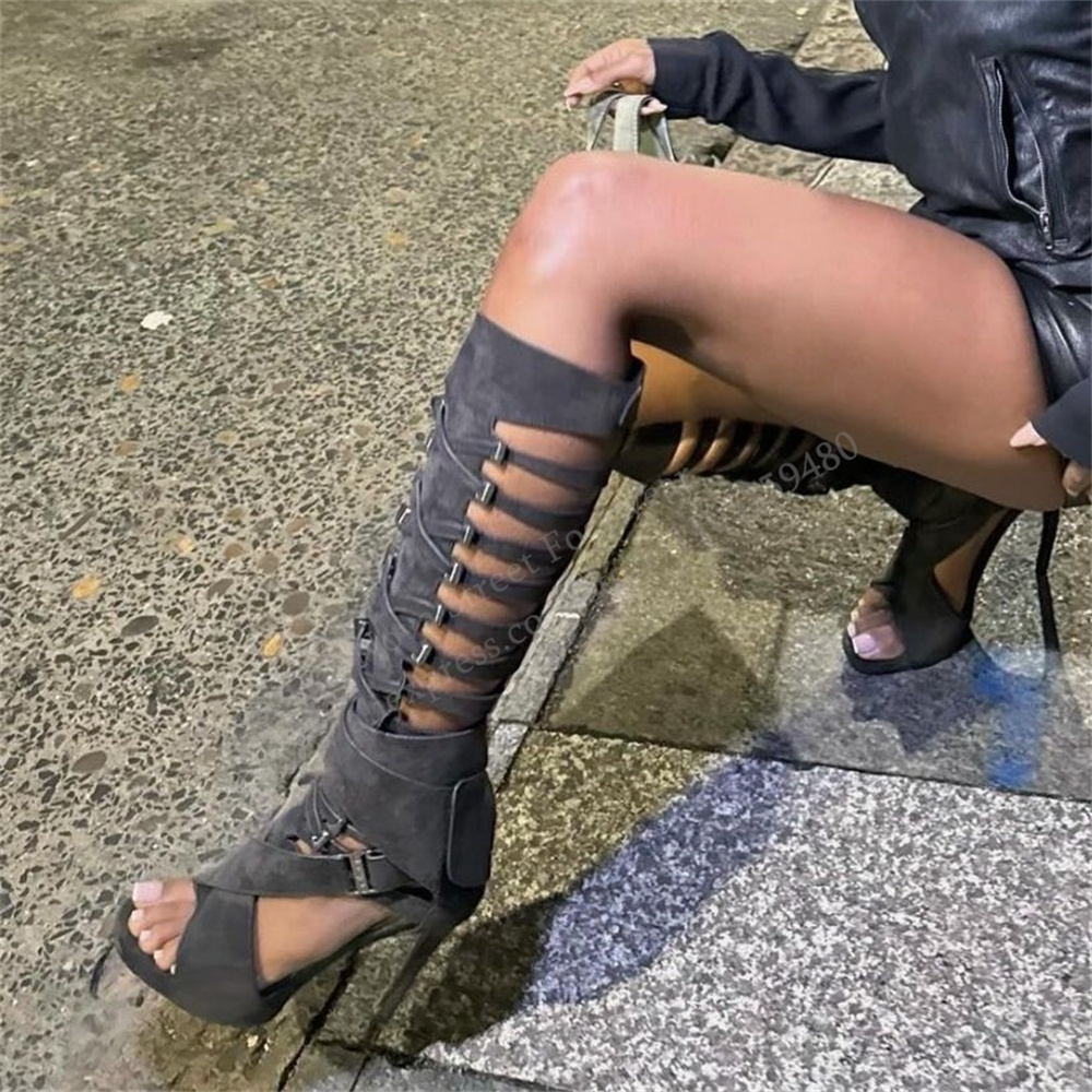 Gladiator Hollow Belt Buckle K - Knee High Boots Women review and price