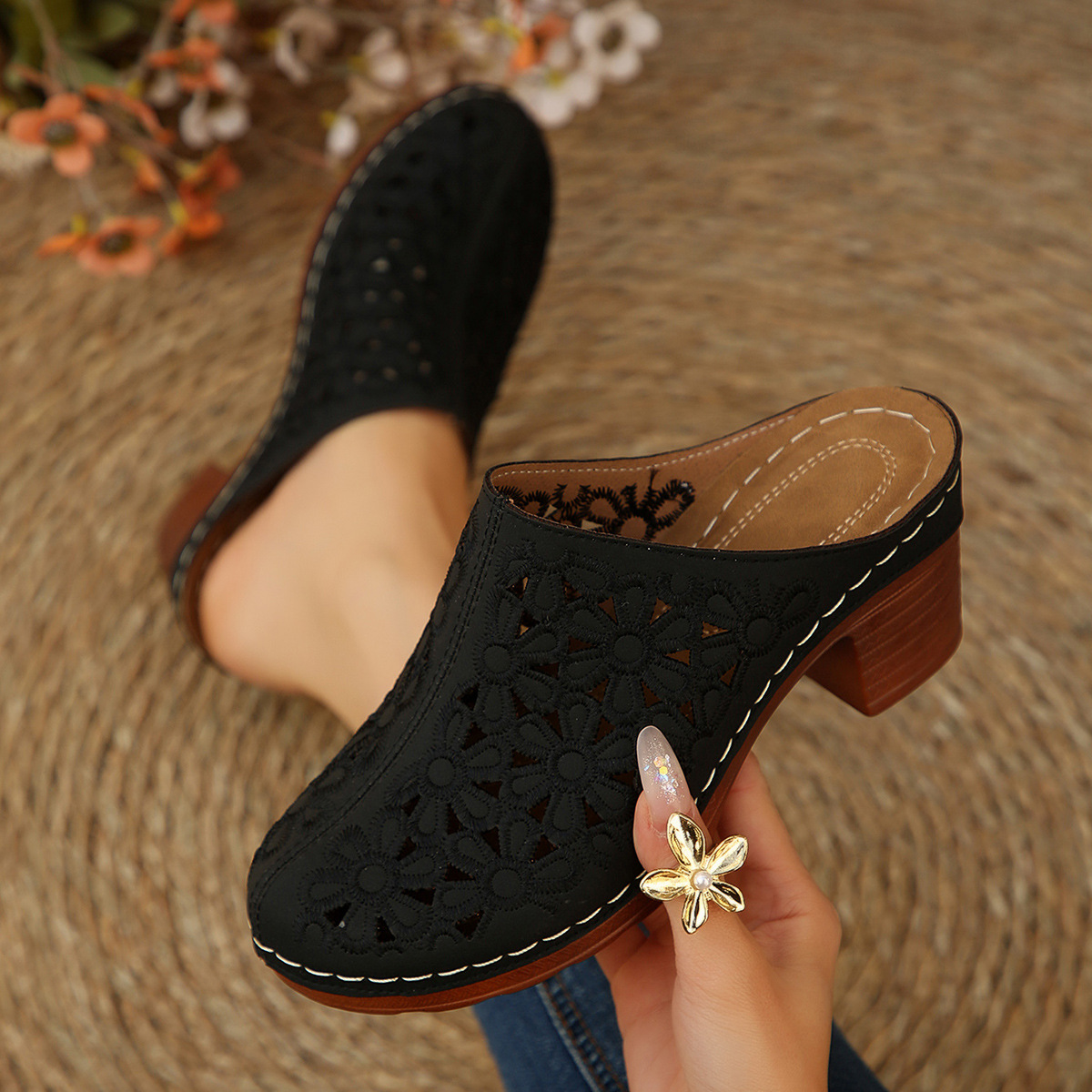 Women Floral Cutout Mules Clog - Women'S Shoes Clogs review and price