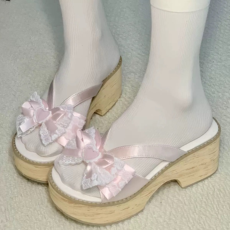 Sweet Bow Wood Grain Thick Bot - Women'S Shoes Quality review and price