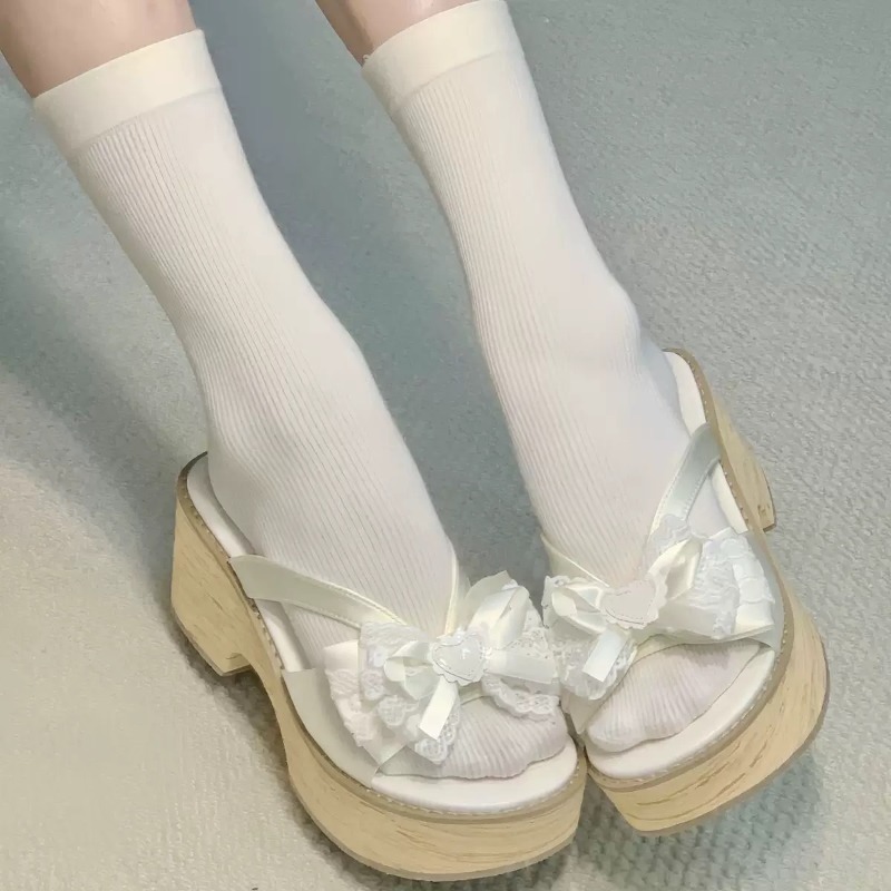 Sweet Bow Wood Grain Thick Bot - Women'S Shoes Quality review and price