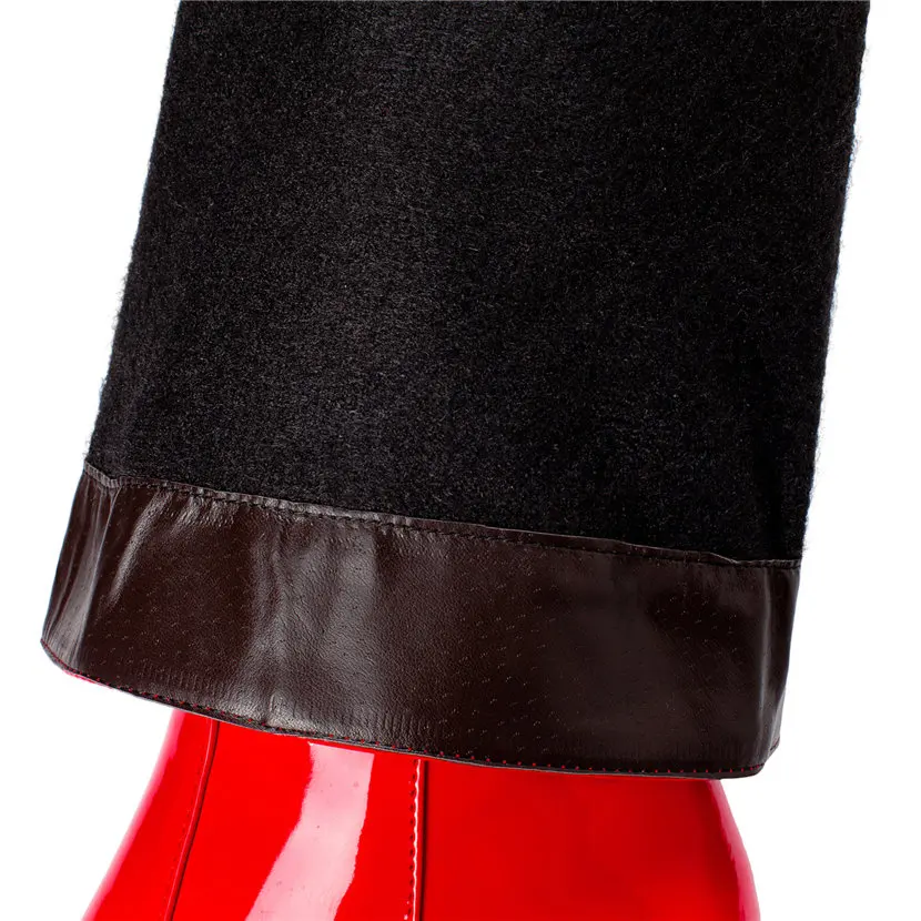 Red White Patent Leather Women - Knee High Boots Women review and price