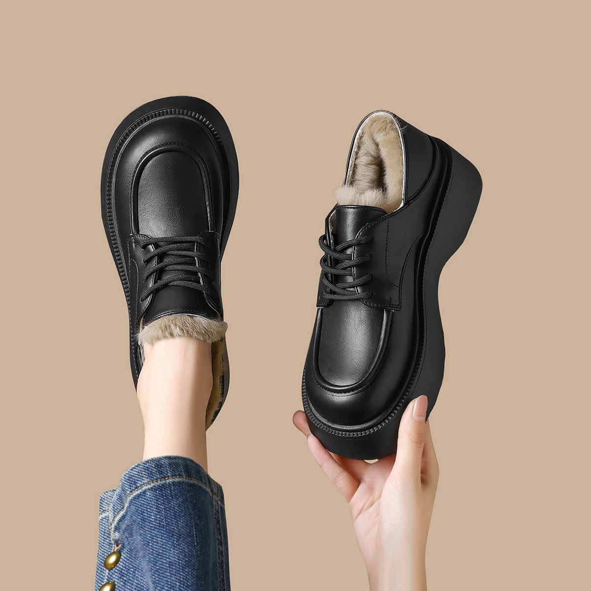FOXER Winter New Women Platfor - Oxford Lace Up Women review and price