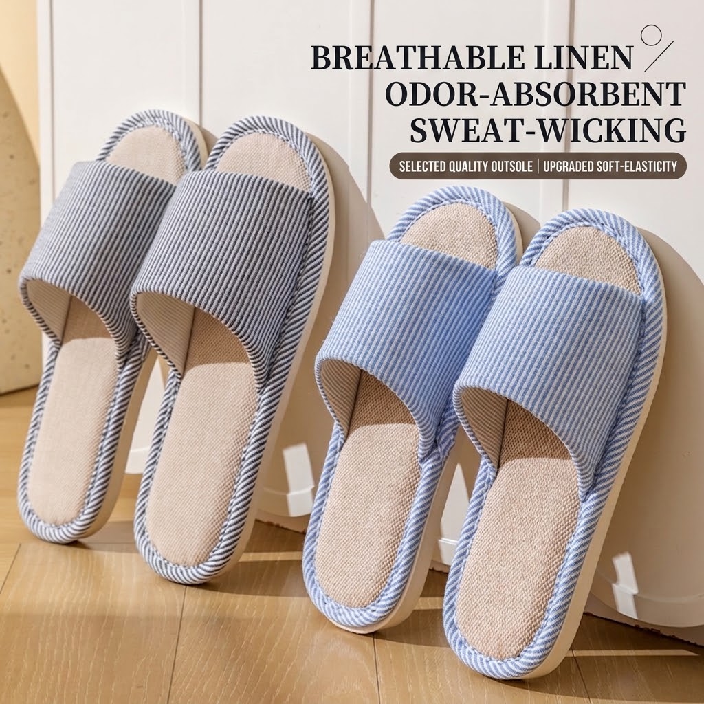 Breathable Flax Linen Slippers - Mule Slip On review and price