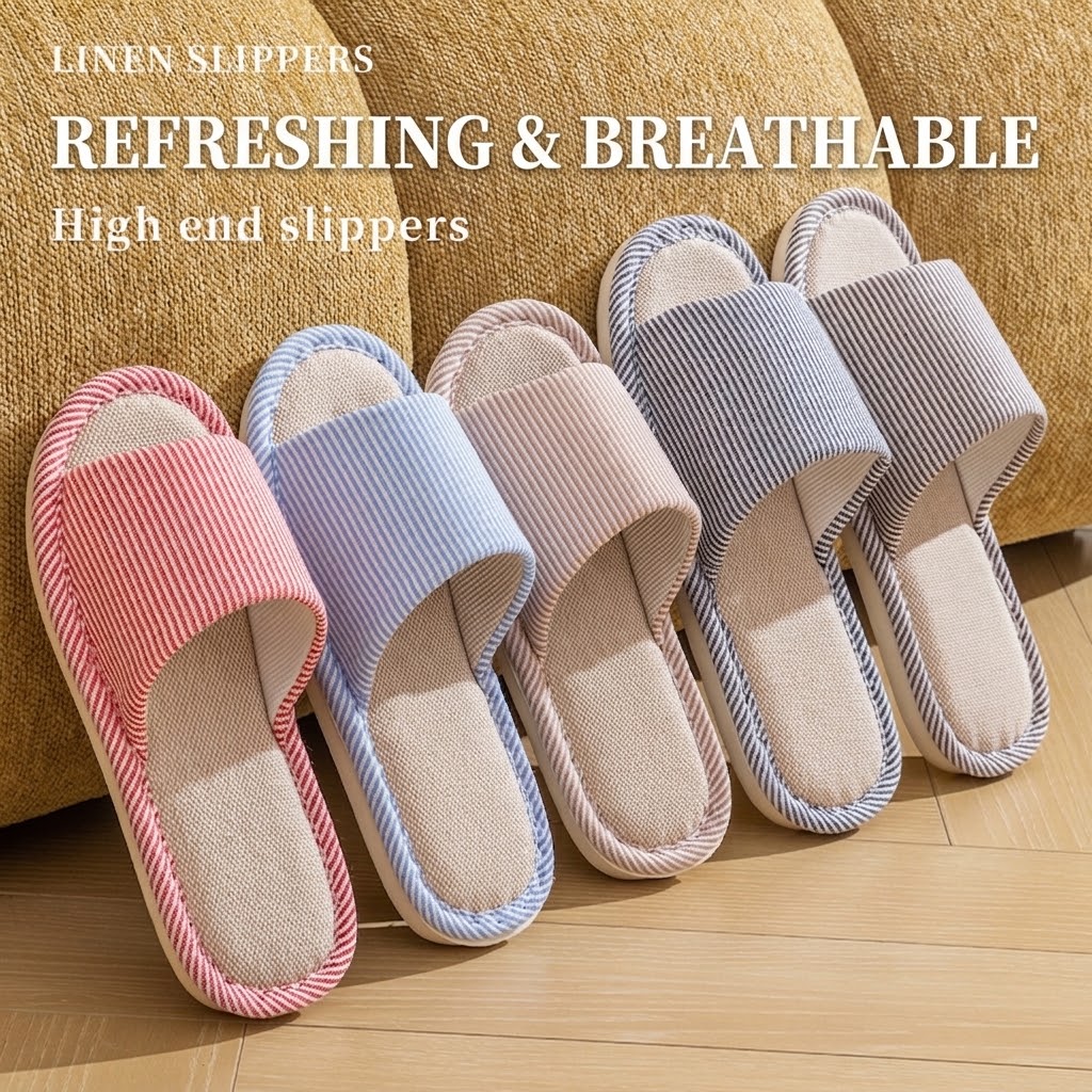 Breathable Flax Linen Slippers - Mule Slip On review and price