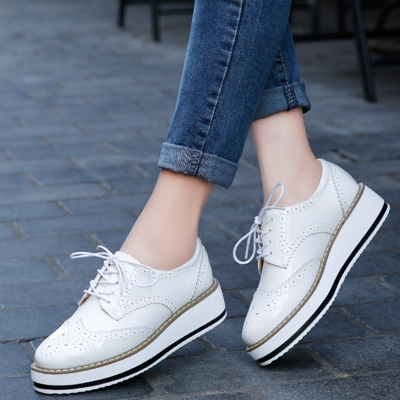 Women Loafers Shoes Leather Th - Oxford Lace Up Women review and price